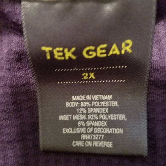 Tek Gear RN 73277 Women Purple Sleeveless Top White Trim Size 2X - Picture 6 of 7